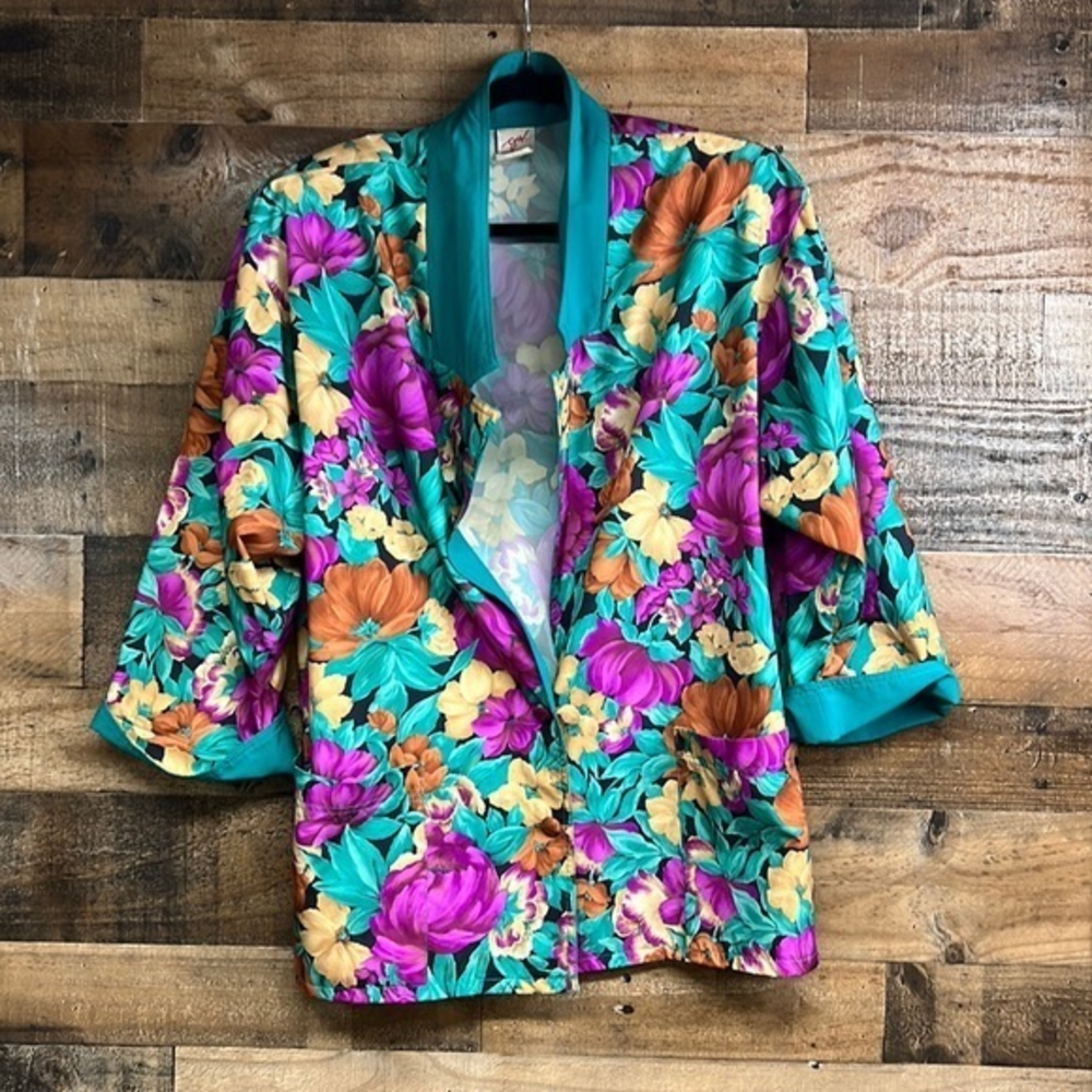 Vintage 80's GW Division Of Graff Women's Floral Blazer Women's Size 18‎
